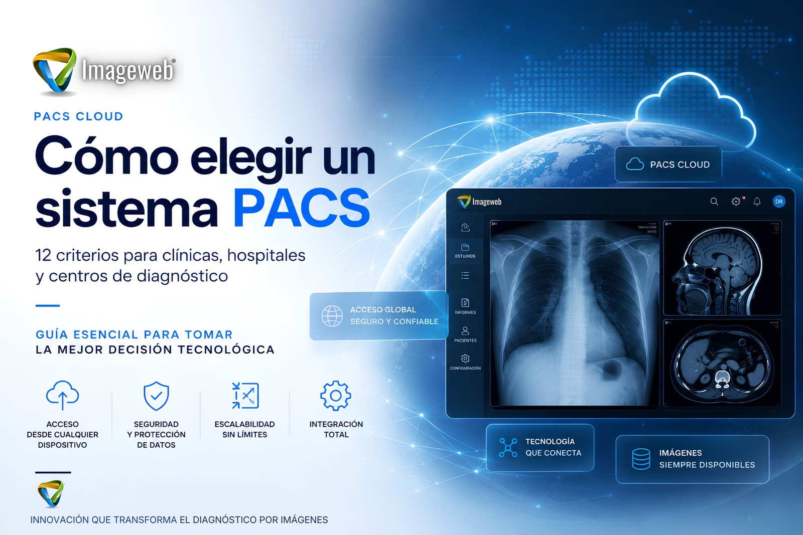 Cómo elegir un sistema PACS Cloud con Viewer DICOM, almacenamiento seguro e integración para diagnóstico por imágenes